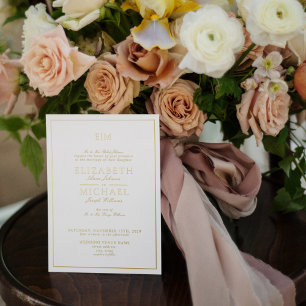 Elegantes klassisches Schriftmonogramm Hochzeit Go Folieneinladung