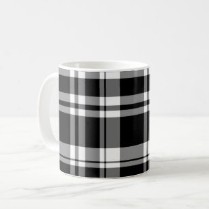 Elegantes klassisches Schwarz-weißes kariertes Mus Kaffeetasse