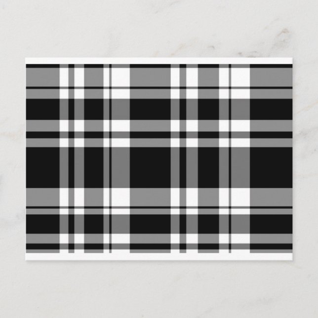 Elegantes klassisches Schwarz-weißes kariertes Mus Postkarte (Vorderseite)