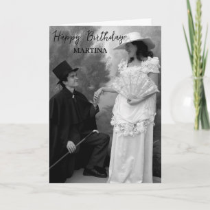 Elegantes klassisches Script-Foto Funny Happy Birt Karte