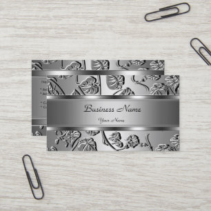 Elegantes, klassisches Silber Embossed Look Image Visitenkarte