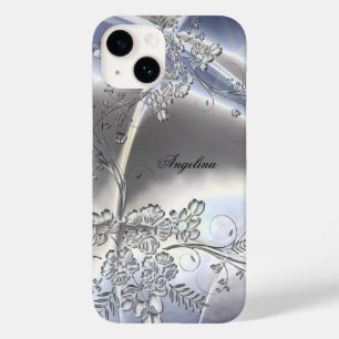 Elegantes, klassisches Silber-Metall mit Blumendes title_seo2