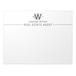 Elegantes, klassisches Silver Black Personalisiert Notizblock