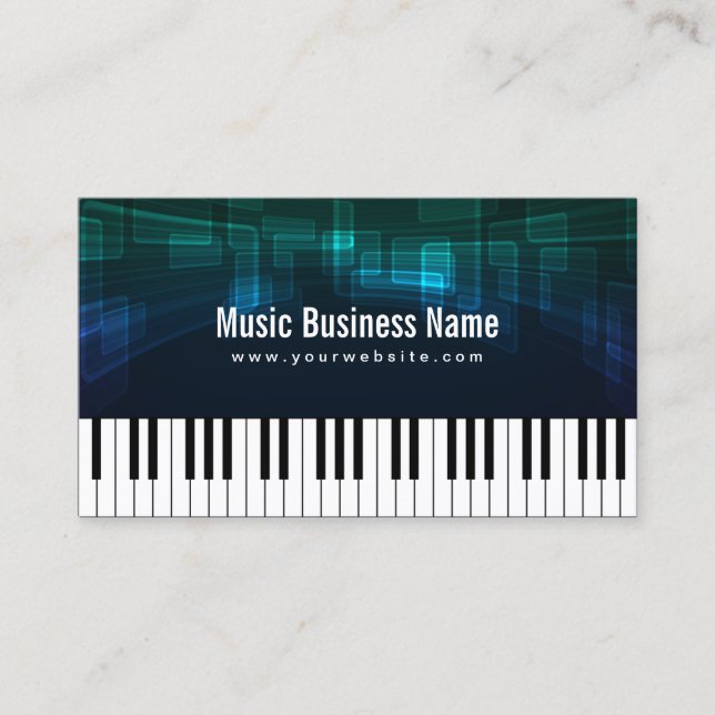 Elegantes Klavier Schlüssel Musikbusiness Karte (Vorderseite)