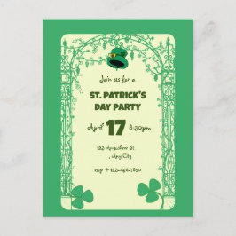 Elegantes Kleeblatt Dekoration Rahmen St. Patricks Postkarte