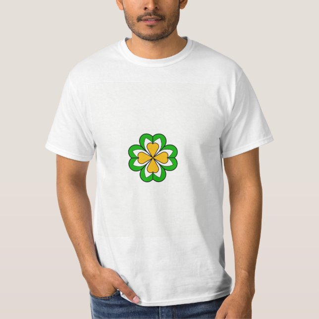 Elegantes Kleeblatt-Design für St. Patrick's T-Shirt (Vorderseite)
