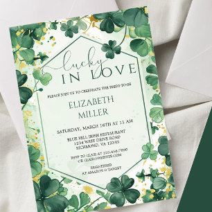 Elegantes Kleeblatt Lucky im Brautparty Liebe Einladung