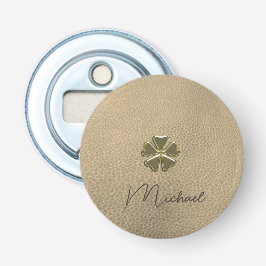 Elegantes Kleeblatt Patricks Day Leather Flaschenöffner