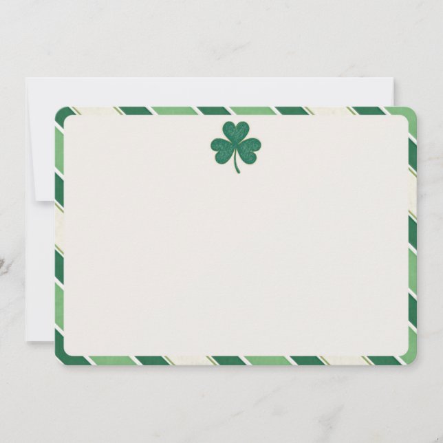Elegantes Kleeblatt St. Patrick's Day Blank Note C Einladung (Vorderseite)
