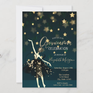 Elegantes Kleid Ballerina Stars Quinceañera Einladung