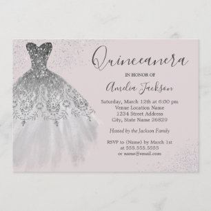 Elegantes Kleid Dusty Pink Quinceanera Einladung