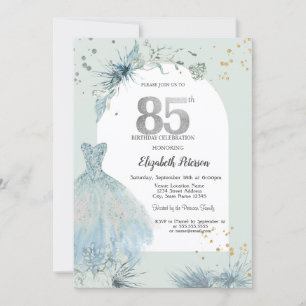 Elegantes Kleid zum 85. Geburtstag im Winter  Einladung