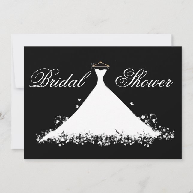 Elegantes KleiderSilhouette-Brautparty Einladung (Vorderseite)
