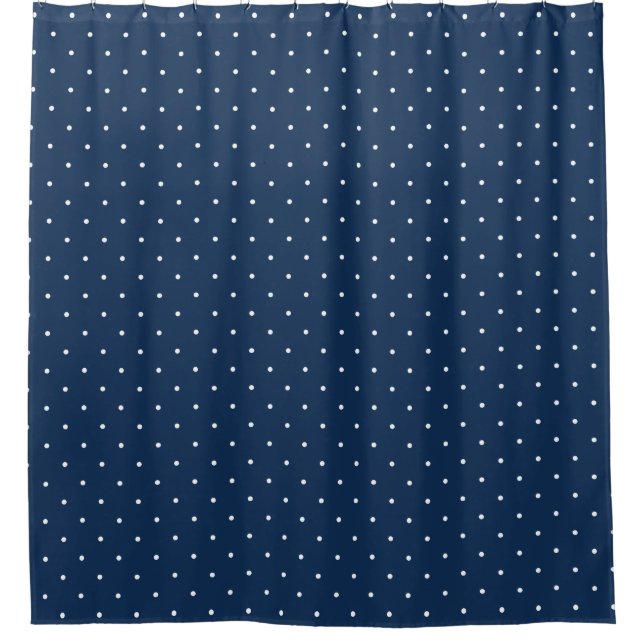 elegantes kleines weißes Tupfenmuster des Duschvorhang (Vorderseite)