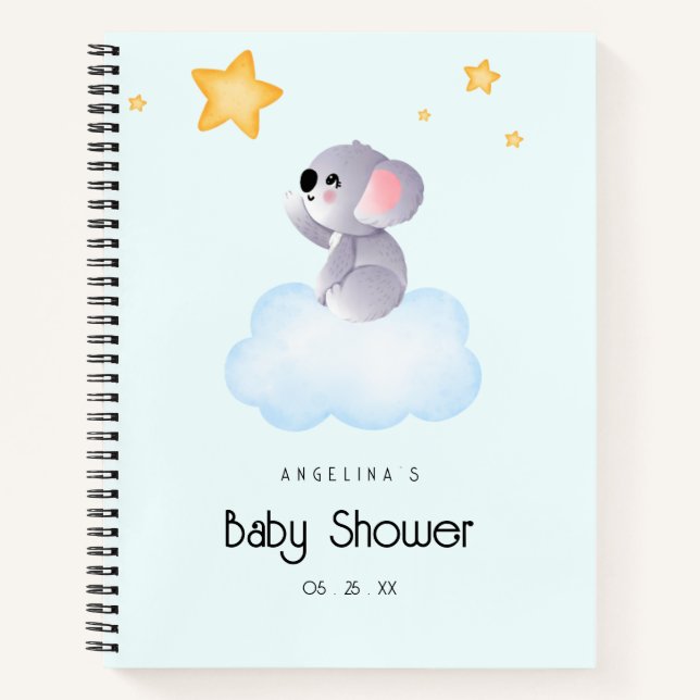 Elegantes Koala Baby Shower Gift List-Notebook Notizbuch (Vorderseite)