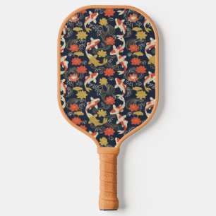 Elegantes Koi-Fisch- und Lotus-Muster Pickleball Schläger