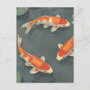 Elegantes Koi-Fischteich-Serenitäts-Design Postkarte