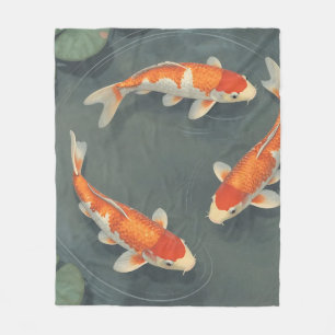 Elegantes Koi-Fischteich-Serenitätsdesign Fleecedecke