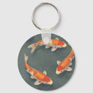 Elegantes Koi-Fischteich-Serenitätsdesign Schlüsselanhänger