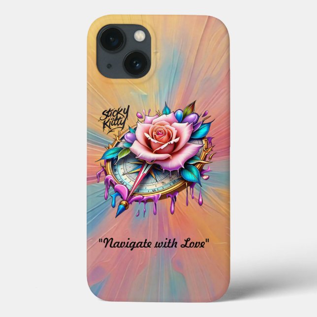 "Elegantes Kompassrosendesign" Case-Mate iPhone Hülle (Rückseite)