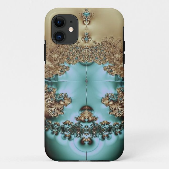 Elegantes königliches Gold und Aqua Case-Mate iPhone Hülle (Rückseite)