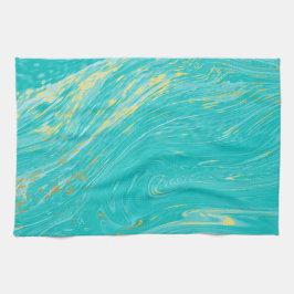 Elegantes königliches Luxus-Marmor goldblau Design Geschirrtuch