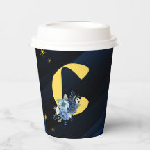 Elegantes königsblaues und goldenes Design mit Ini