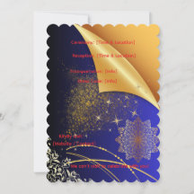 Elegantes königsblaues und goldenes indisches Hoch