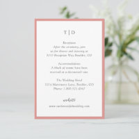 Elegantes Korallenrosa Monogramm Moderne Hochzeit