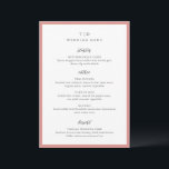 Elegantes Korallenrosa Monogramm Moderne Hochzeit Menükarte<br><div class="desc">Moderne Hochzeitsmenüs mit gepflegtem Design mit Serif- und Script-Schriftart.</div>