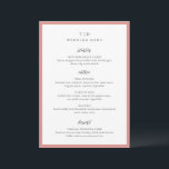 Elegantes Korallenrosa Monogramm Moderne Hochzeit Menükarte<br><div class="desc">Moderne Hochzeitsmenüs mit gepflegtem Design mit Serif- und Script-Schriftart.</div>