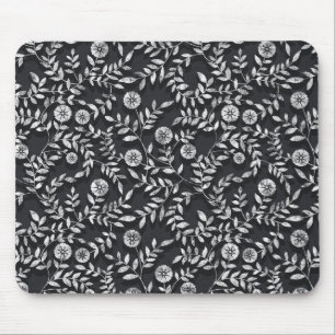 Elegantes Kreidetafel-Blumenmuster Mousepad