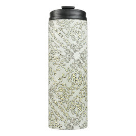 Elegantes Kritzelmuster in Gold & Silber Thermosbecher