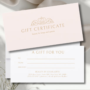 Elegantes Kronen-Rosa-Salon-Geschenkgutschein