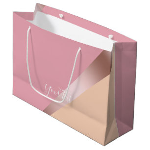 Elegantes Küken-Rosen-Goldrosa u. orange Große Geschenktüte