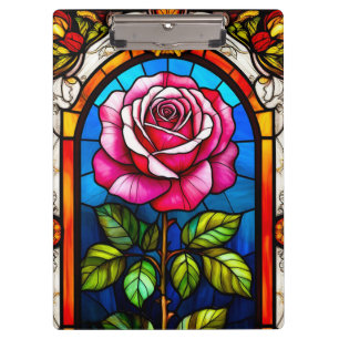 Elegantes Kunstgewerbe einer dynamischen Rose Klemmbrett