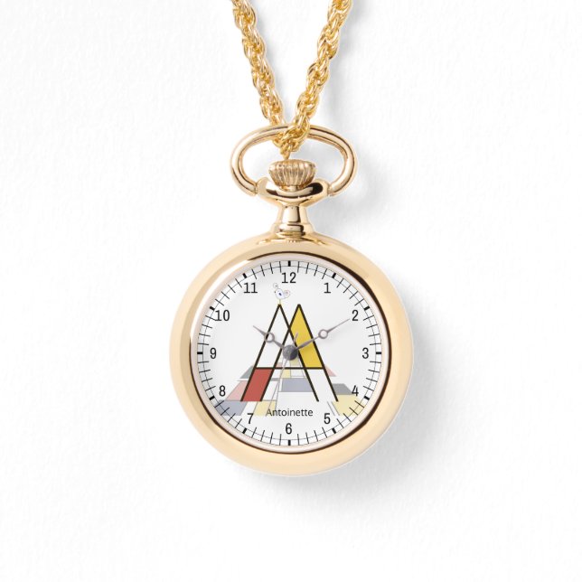 Elegantes, künstlerisches Monogramm. Buchstabe A Armbanduhr (Vorderseite)