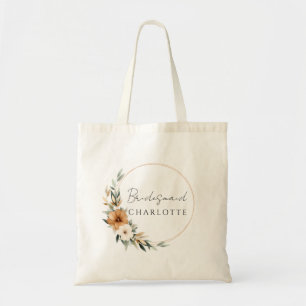 Elegantes Kupfer & Erdige Botanische Brautjungfer Tragetasche