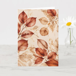 Elegantes Kupfer-Gold-Herbstlaub-Blumenmuster Karte