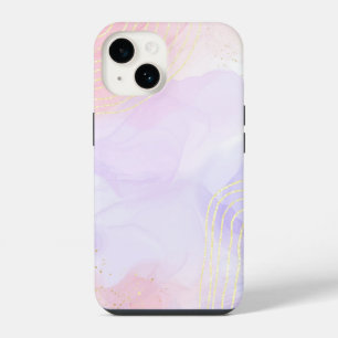 Elegantes Kupfer Mädchenhaftes Roségold-Marmor iPhone 14 Hülle