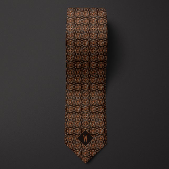 Elegantes Kupfer-Mandala-Monogramm Krawatte (Von Creator hochgeladen)