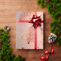 Elegantes Kupfer-Rose-Weihnachtsbaummuster