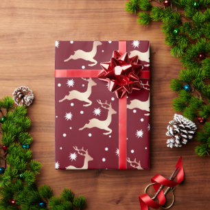 Elegantes Kupfer Weihnachtsbaum-Muster Geschenkpapier