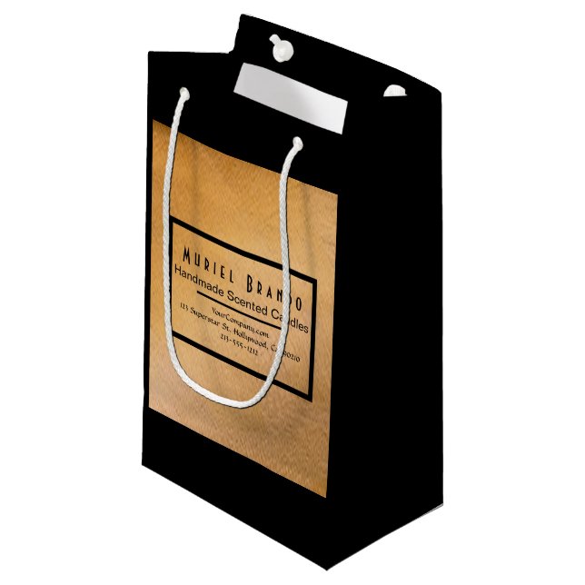 Elegantes Kupferkrümelunternehmen V4 Kleine Geschenktüte (Vorderseite Schrägansicht)