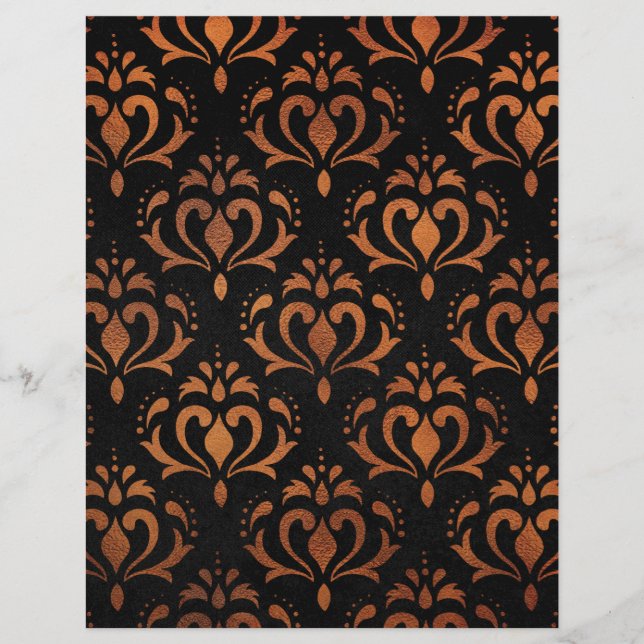 Elegantes Kupferpapier Vintages Gemustertes Papier (Vorderseite)