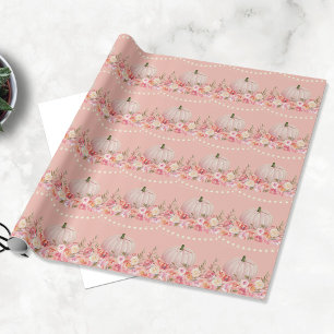 Elegantes Kürbismuster   Rosafarben Geschenkpapier