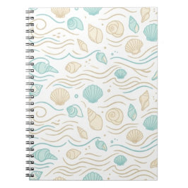Elegantes Küsten-Muscheln Pastell-Muster Notizbuch Notizblock