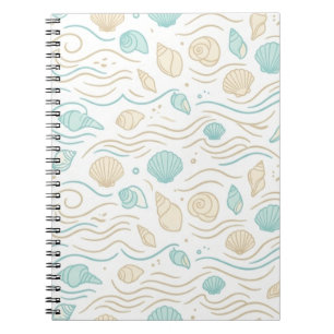 Elegantes Küsten-Muscheln Pastell-Muster Notizbuch Notizblock