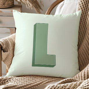 Elegantes L-Monogramm personalisierter Anfangsbuch Kissen