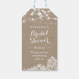 Elegantes Lace String Lights Brautparty Vielen Dan Geschenkanhänger